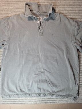 Fat Face Button Quarter Pullover Jacket Sweater Men XL Light Sage Green